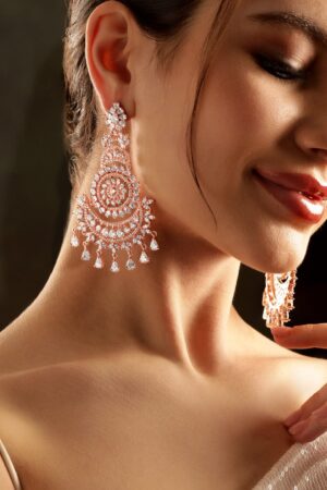 Timeless American Diamond Zirconia White Chandelier Earrings