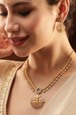 Temple Necklace Set with Laxmi Motif