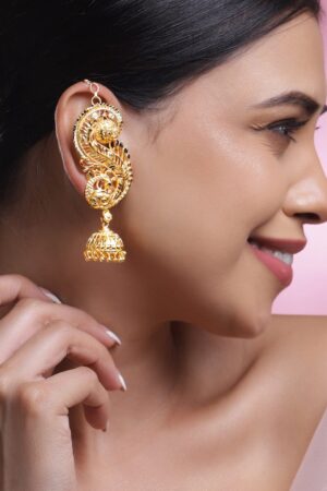 Leaf Filigree Ear-Cuff Jhumka