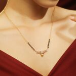 Black Pearll 22K Gold-Plated Mangalsutra Necklace with Black Beads, Heart-Shaped Pendant & Cubic Zirconia for Women