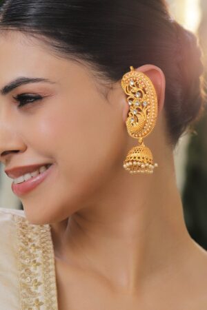 Peacock Whisper Ear Cuff Jhumka