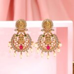 Divine Golden Goddess Temple Drop Earrings