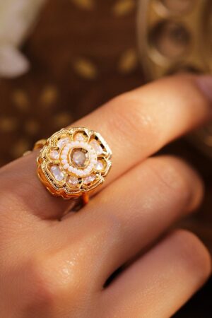 Mist of Kundan & Pearls Ring