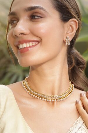 Kundan Necklace Set with Pearls