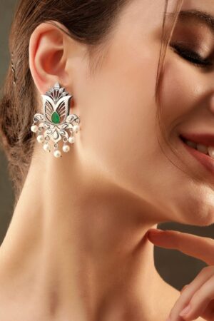 Boho Bloom Green Oxidised Earrings