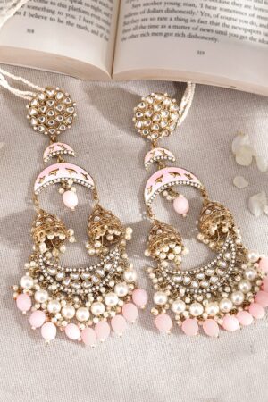 Rosy Glow Jhumka Chandbali