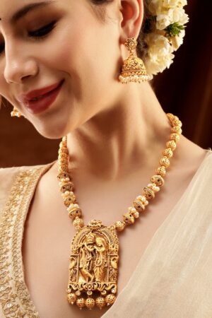 Enchanting Radha Krishna Temple Necklace Set