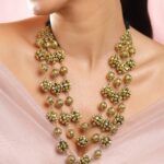 Oxidised Gold Toned Beaded Layered Necklace