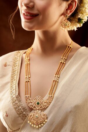 Traditional Grace Red Green American Diamond Zirconia Necklace Set