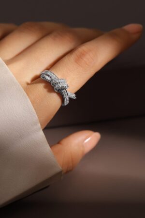 American Diamond Zirconia Sleek Knot Ring