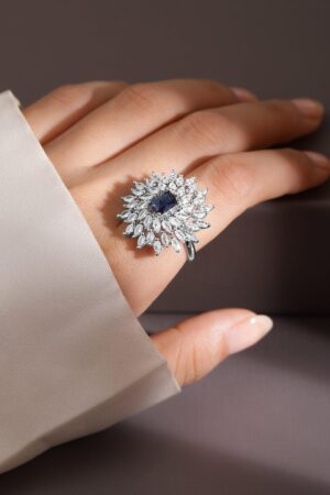 Blue America Diamond Zirconia Ring