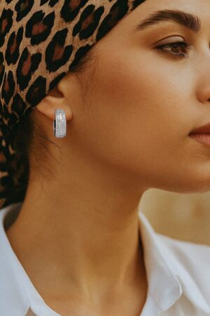 American Diamond Zirconia Hoop Earrings