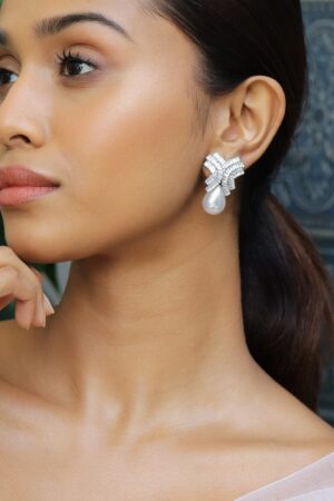 Whispers of Light American Diamond Zirconia Pearl Drops