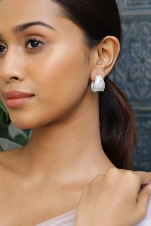 Opulent Shine American Diamond Zirconia Studded Hoops