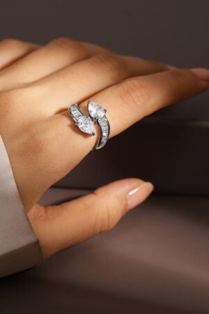 American Diamond Zirconia Bypass Ring