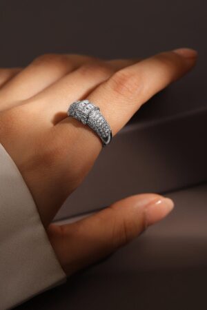 American Diamond Zirconia Cluster Ring