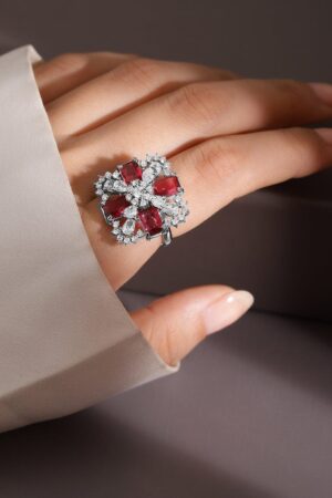 Pink American Diamond Zirconia Ring
