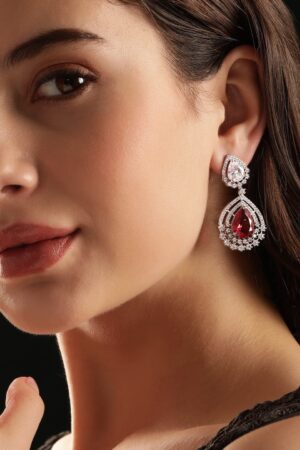 Drops of Love and Light American Diamond Zirconia Earrings