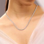 Gleaming American Diamond Zirconia Studded Chain Necklace