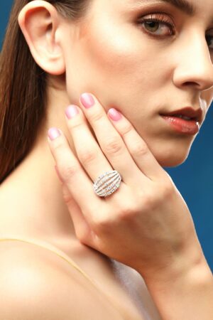 American Diamond Zirconia Layered Ring