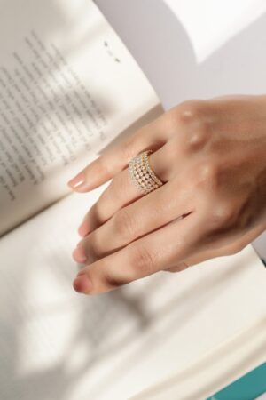 American Diamond Zirconia Gold Ring