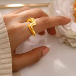 Black Pearll Voguish 18K Gold-Plated Abstract Statement Adjustable Ring