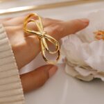 Black Pearll Voguish 18K Gold-Plated Adjustable Bow Knot Ring