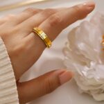 American Diamond Zirconia Gold Plated Sleek Band