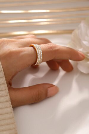 Three Layer Gold Plated Eternity Band