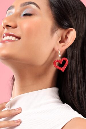 Red Love Crystal Drop Earrings