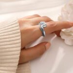 Black Pearll Voguish Rhodium-Plated Abstract Adjustable Ring