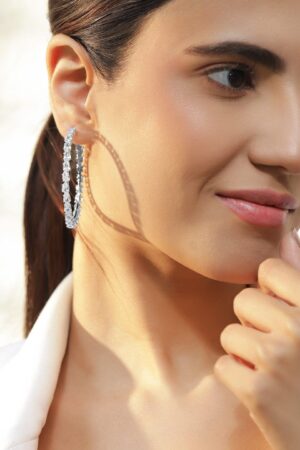 Crystal Studded Hoop Earrings