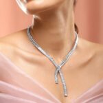 Refined Y Shaped Ad Studded Necklace