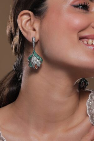 Colour Burst American Diamond Zirconia Drop Earrings
